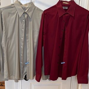 Van Heusen Gray and Red Dress Shirts